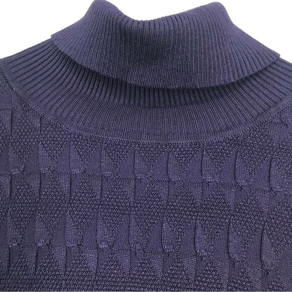 Love Scarlett Navy Blue Knit Pullover Turtleneck Sweater NEW - Picture 6 of 14